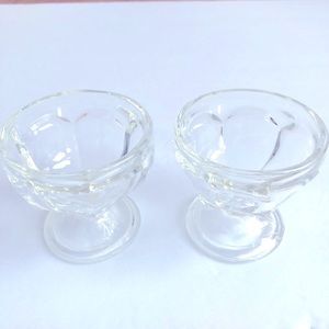 Vintage Small Ice Cream Glass Cups Dessert, Set of 2 Cups